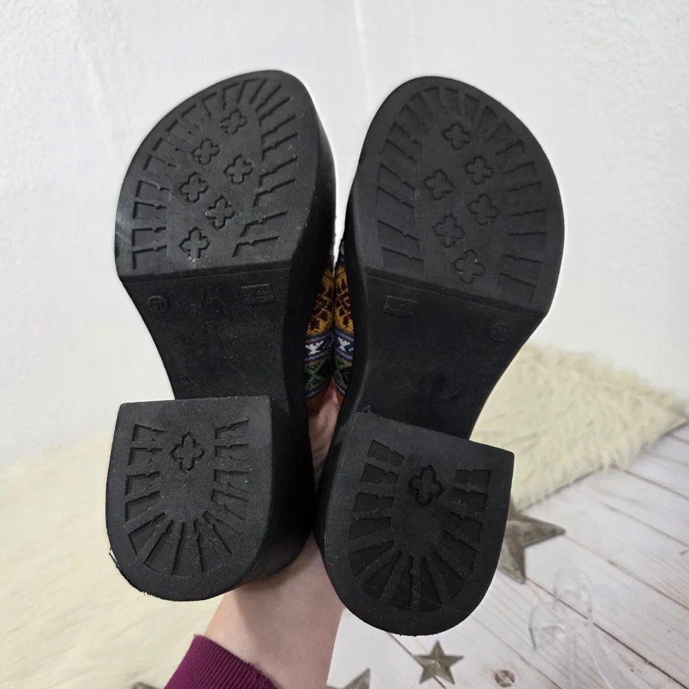 Passeri Veronica Gold Pachamama Platform Sandals black Peruvian size 37